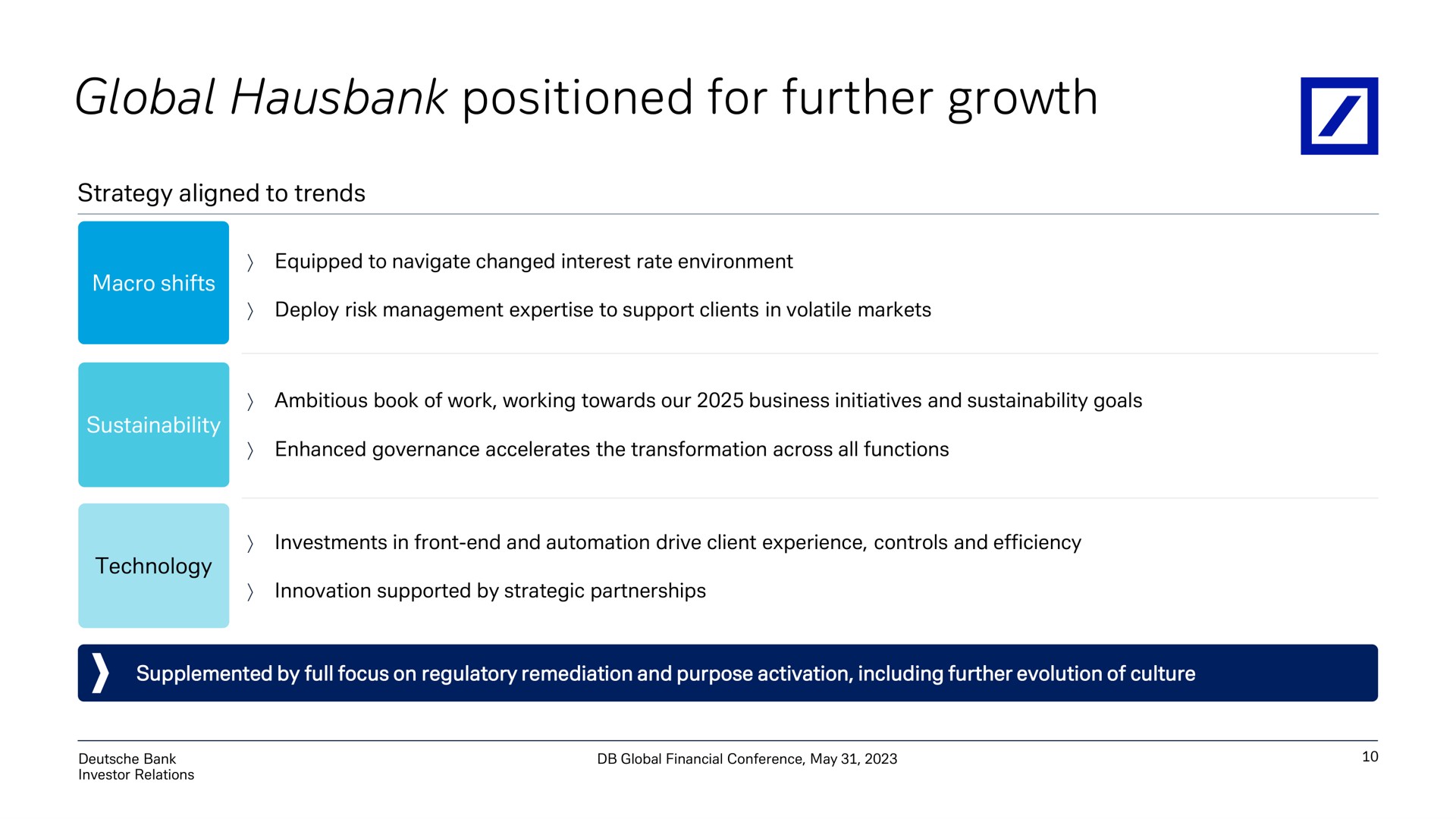 global positioned for further growth | Deutsche Bank