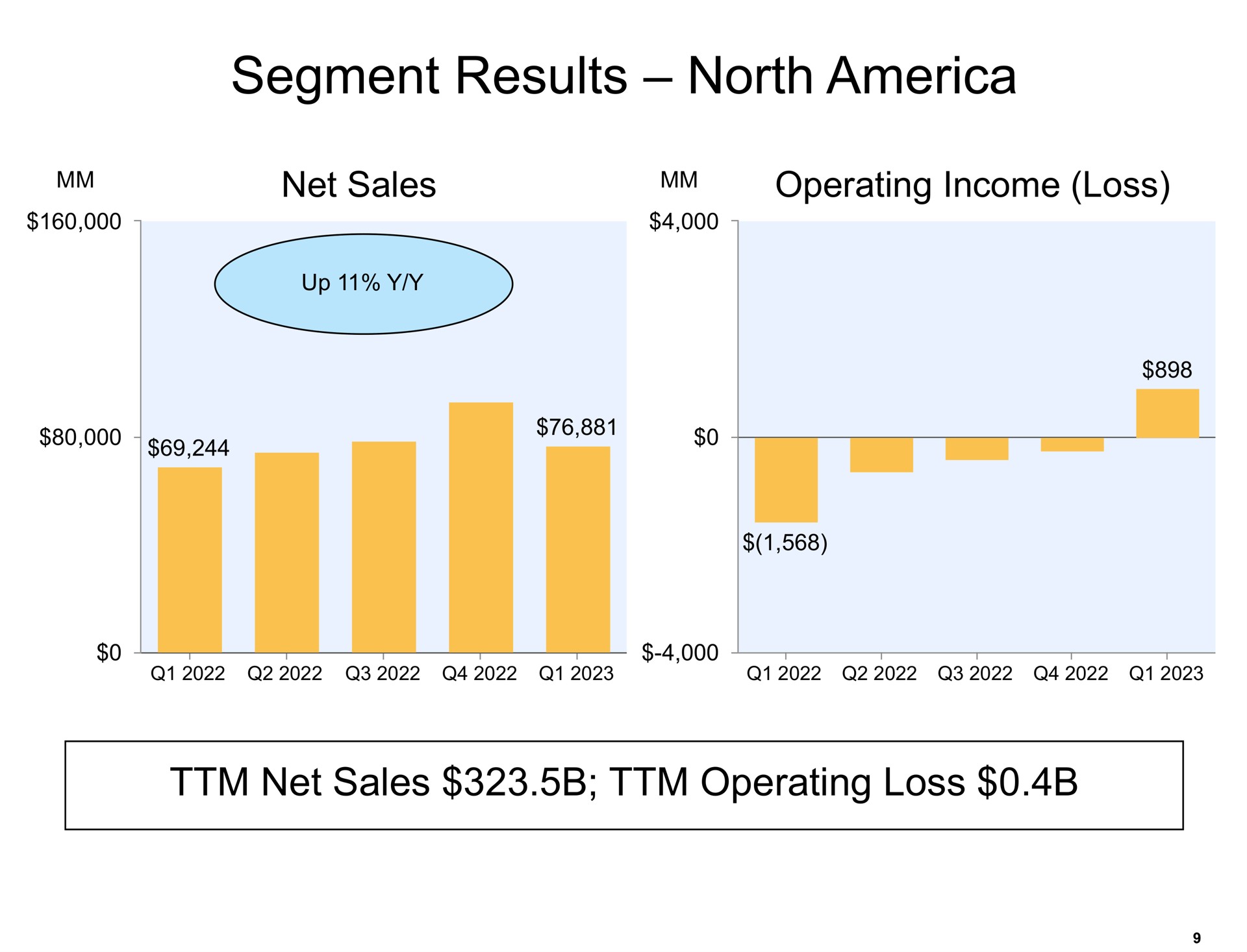 segment results north net sales operating loss | Amazon