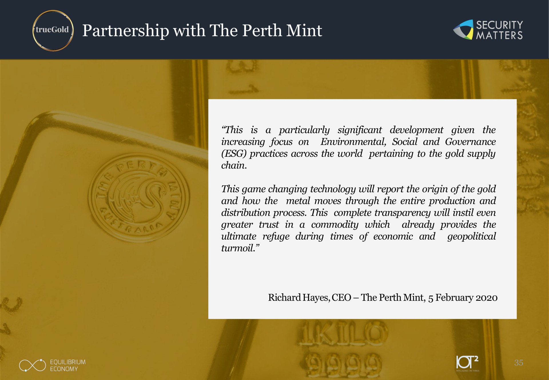 partnership with the mint | Security Matters