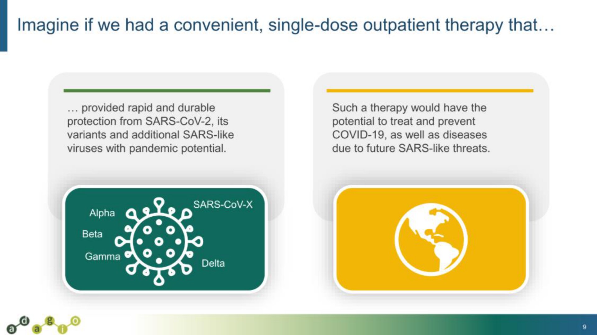 imagine if we had a convenient single dose outpatient therapy that | Adagio Therapeutics