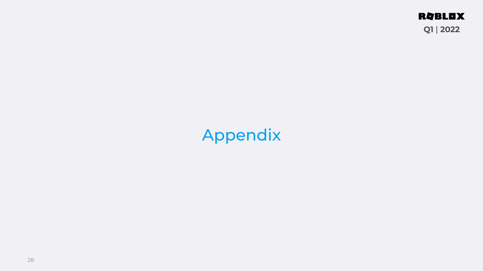 appendix | Roblox