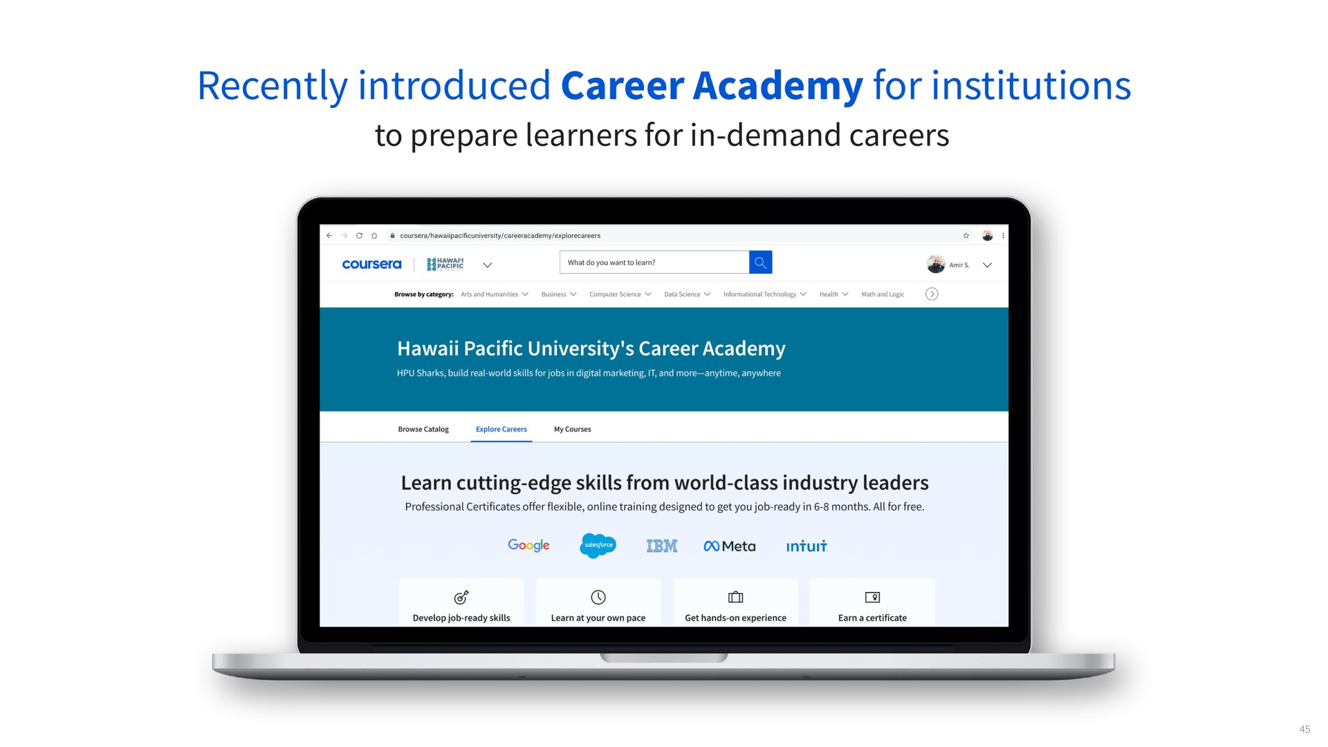 recently introduced career academy for institutions to prepare learners for in demand careers | Coursera