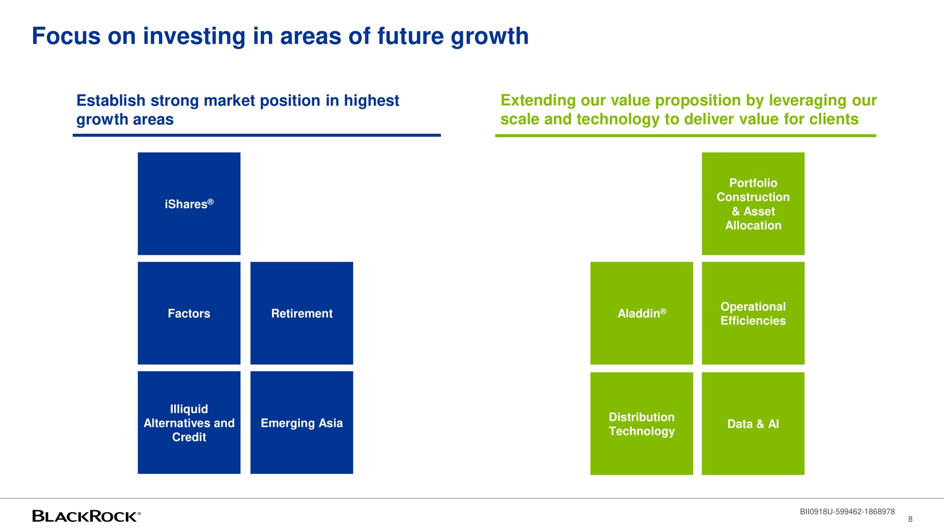 focus on investing in areas of future growth | BlackRock