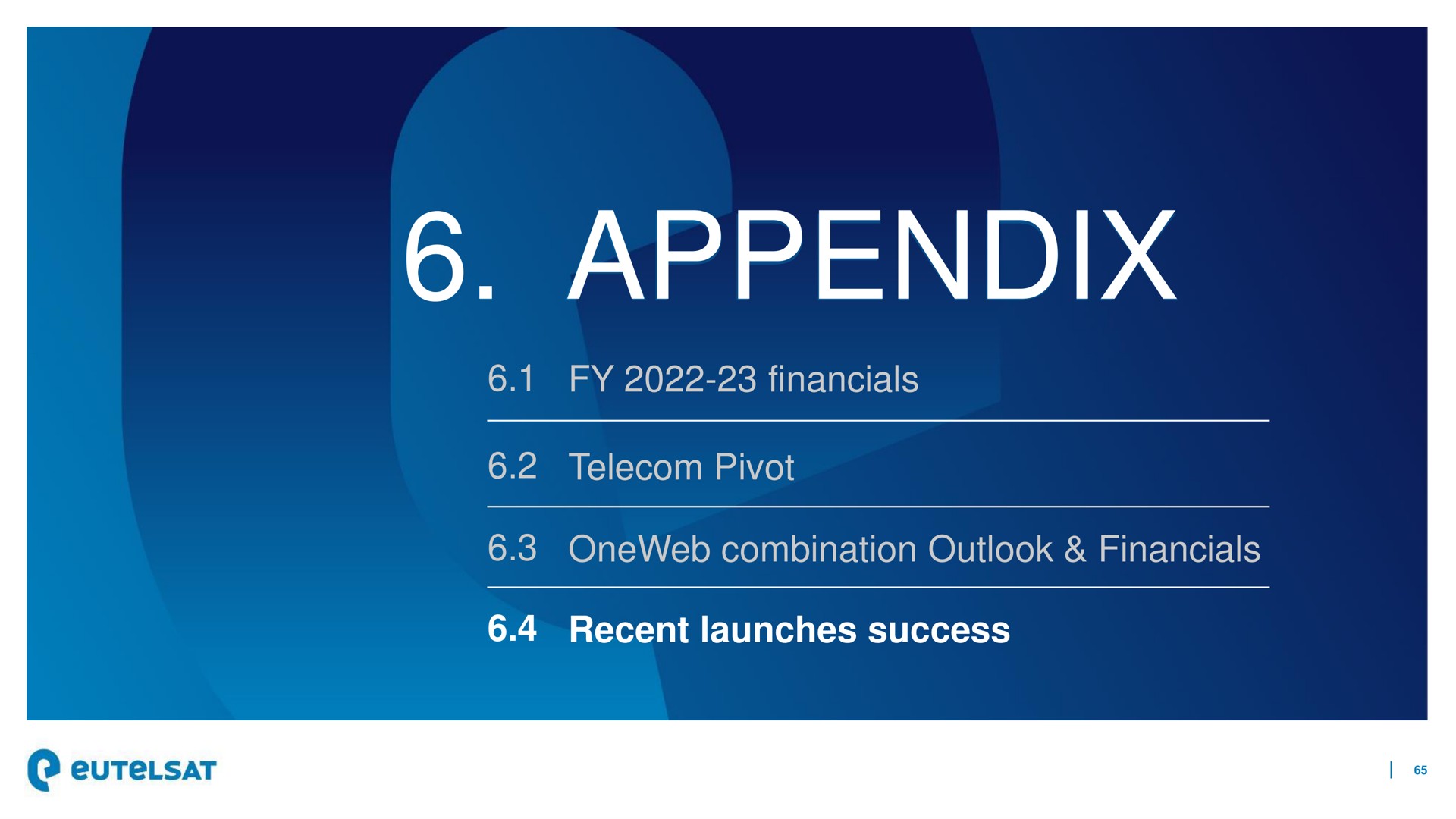 appendix pivot combination outlook recent launches success ore | Eutelsat
