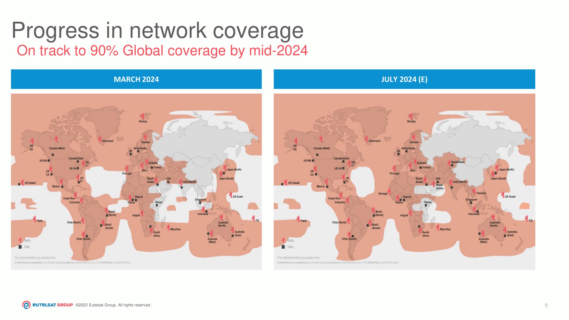 progress in network coverage on track to global coverage by mid | Eutelsat