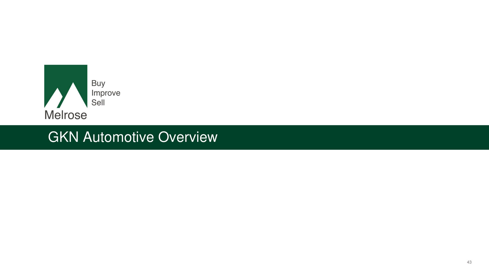automotive overview | Melrose