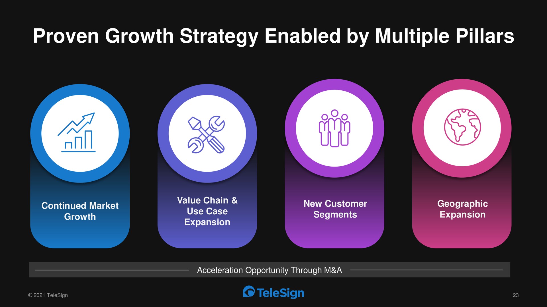 proven growth strategy enabled by multiple pillars we fit | TeleSign