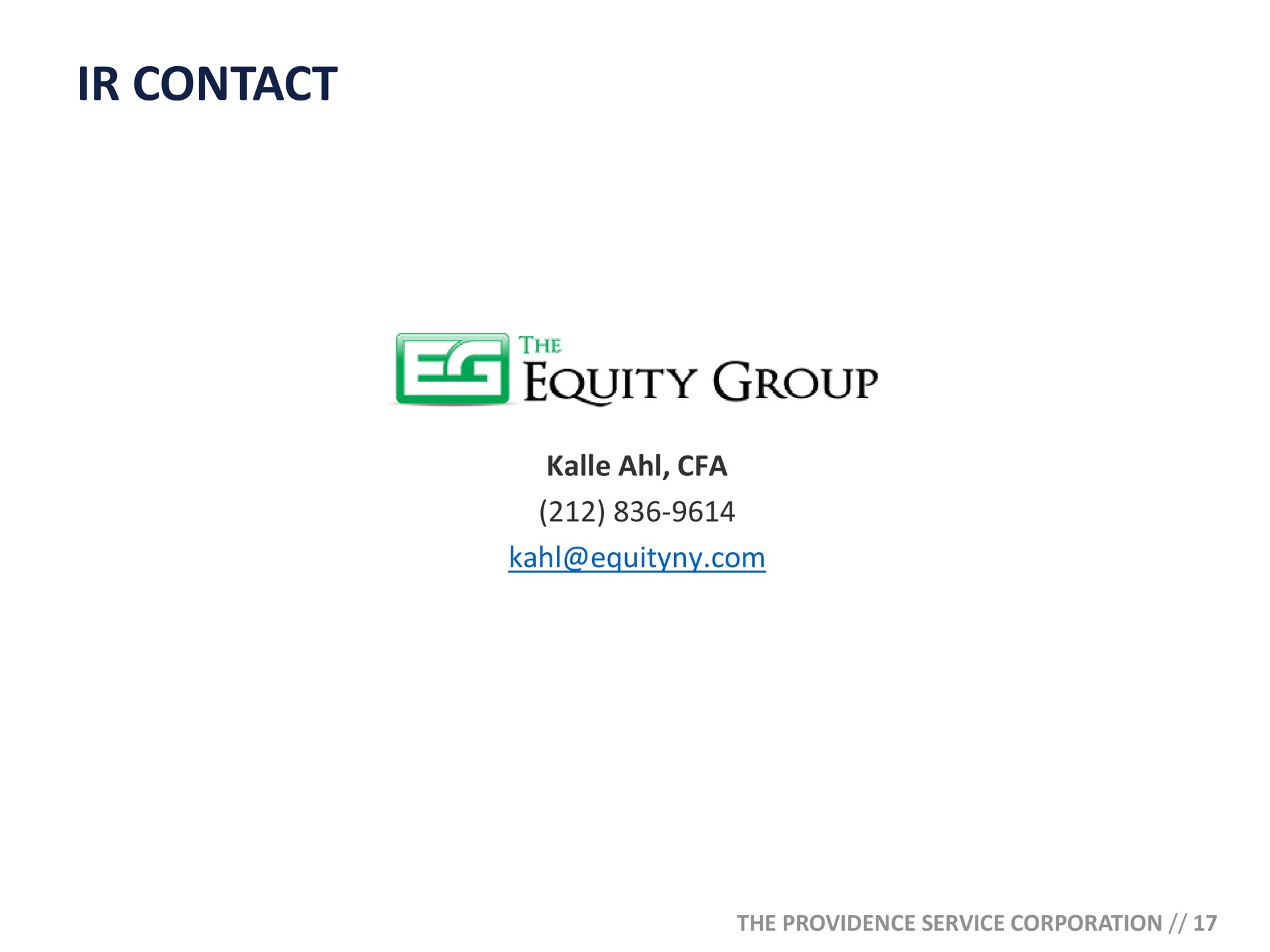 contact equity group | ModivCare