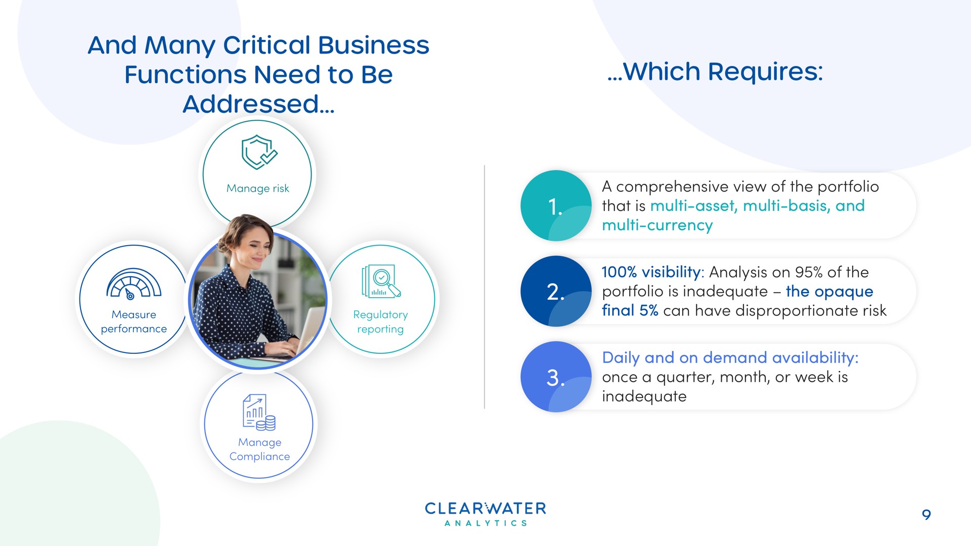 and many critical business a which requires | Clearwater Analytics