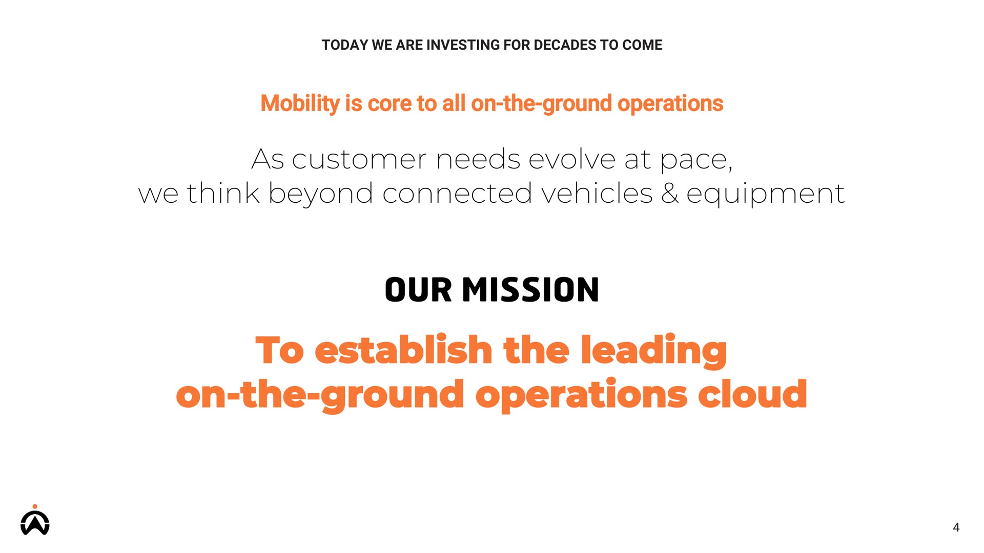 as customer needs evolve at pace we think beyond connected vehicles equipment to establish the leading on the ground operations cloud our mission | Karooooo