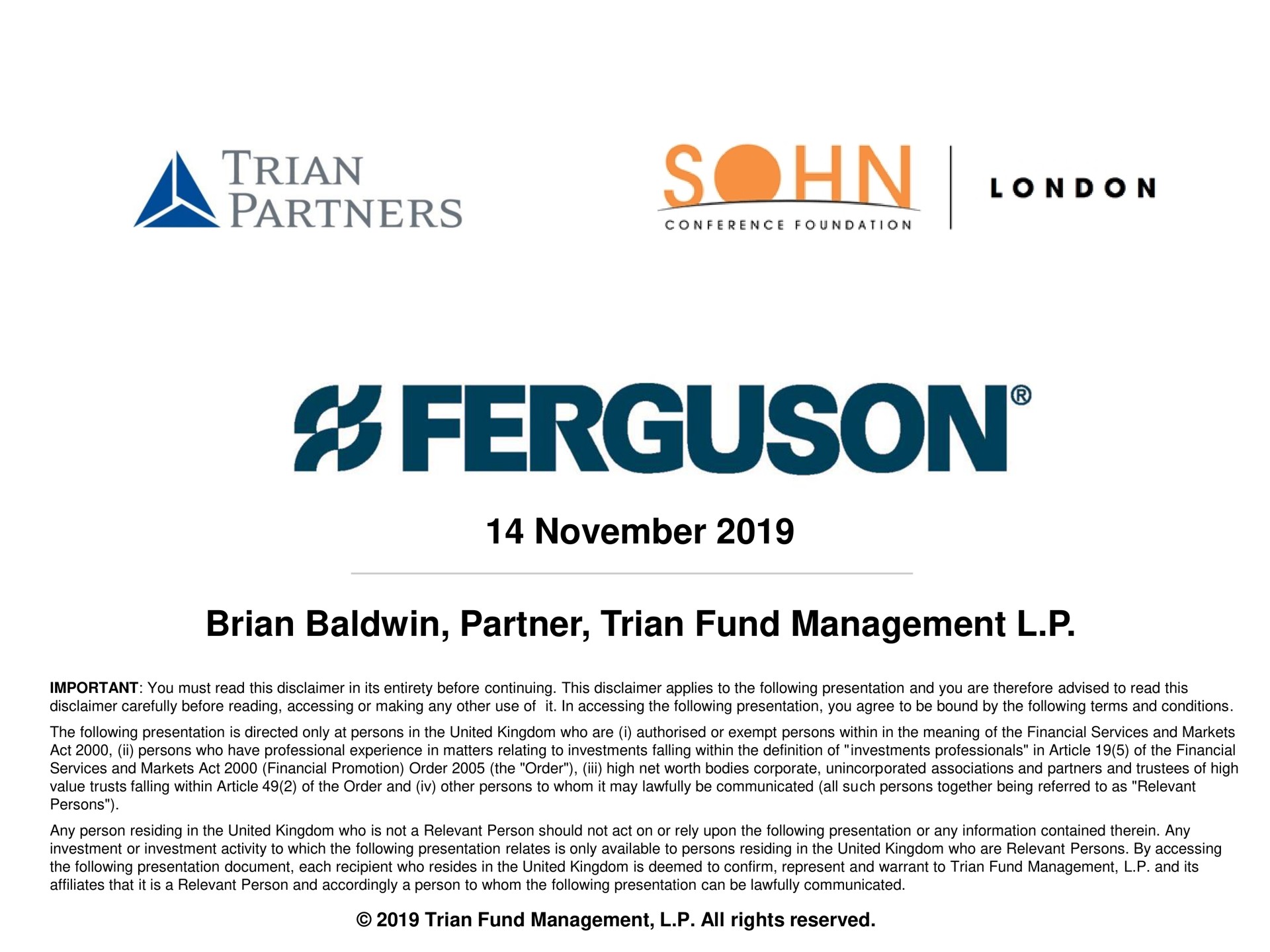 partner fund management partners | Trian Partners