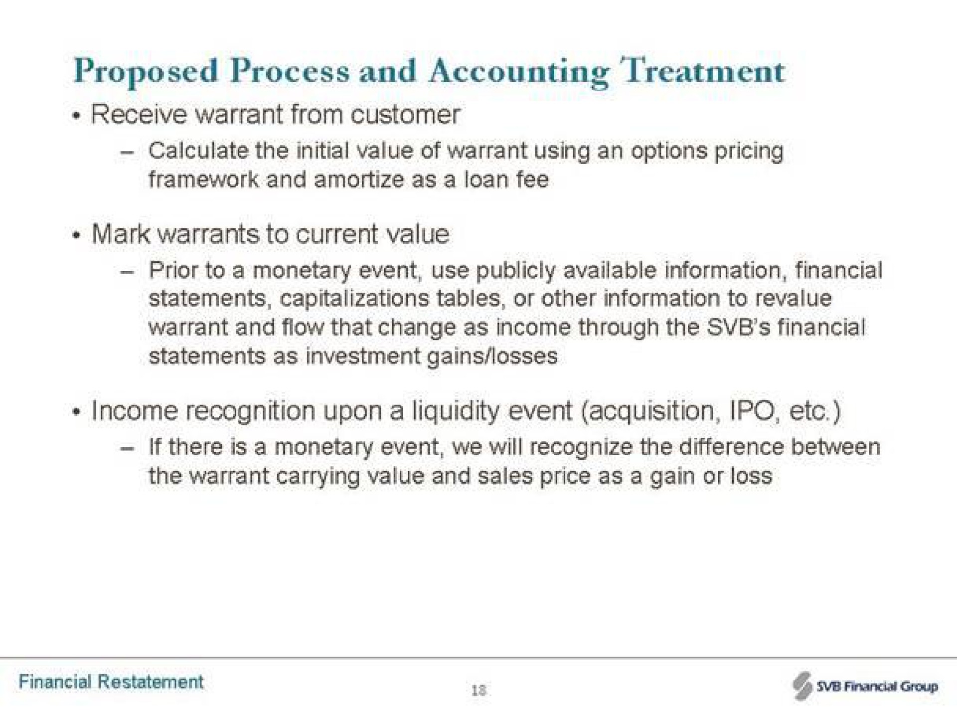 proposed process and accounting | Silicon Valley Bank