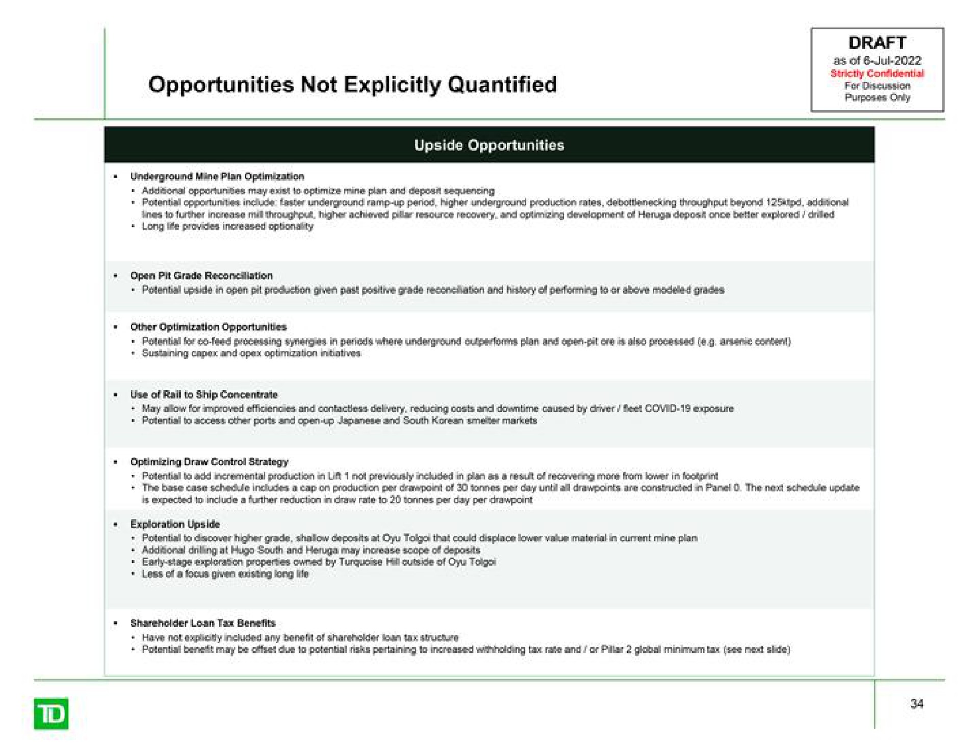 opportunities not explicitly quantified | TD Securities