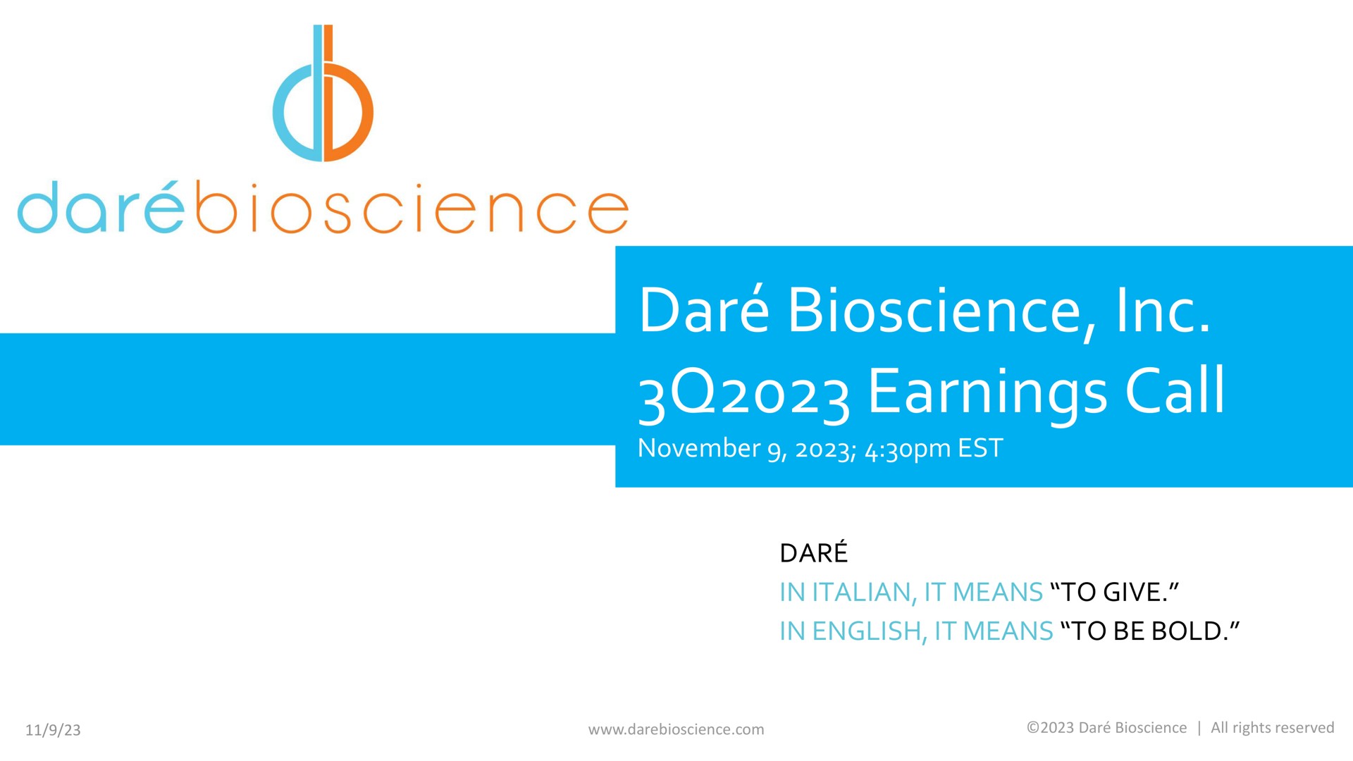 dar earnings call dare | Dare Bioscience