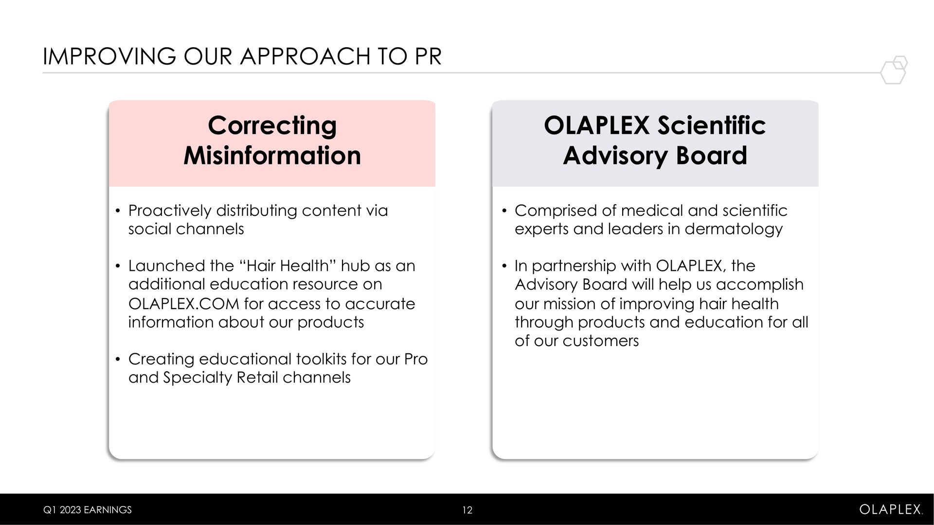 improving our approach to correcting misinformation scientific advisory board | Olaplex