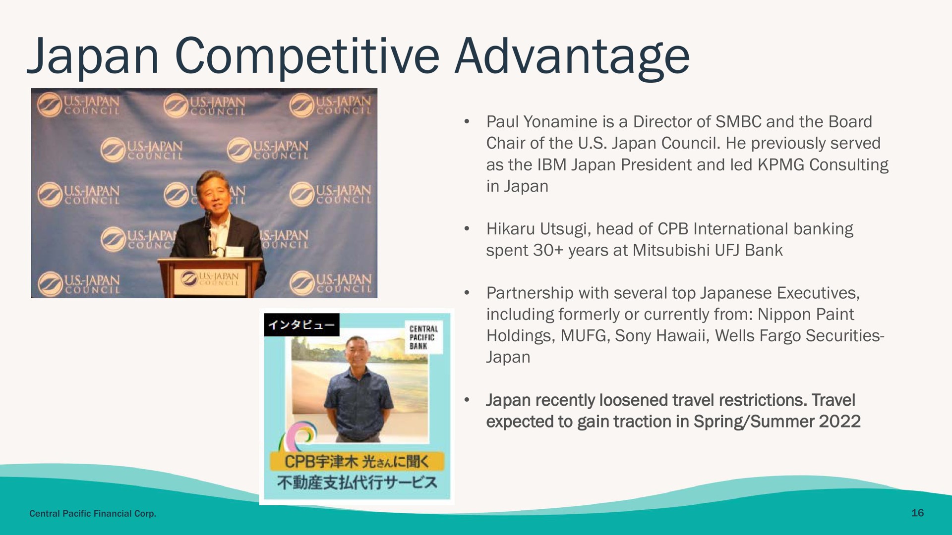 japan competitive advantage vacate in | Central Pacific Financial