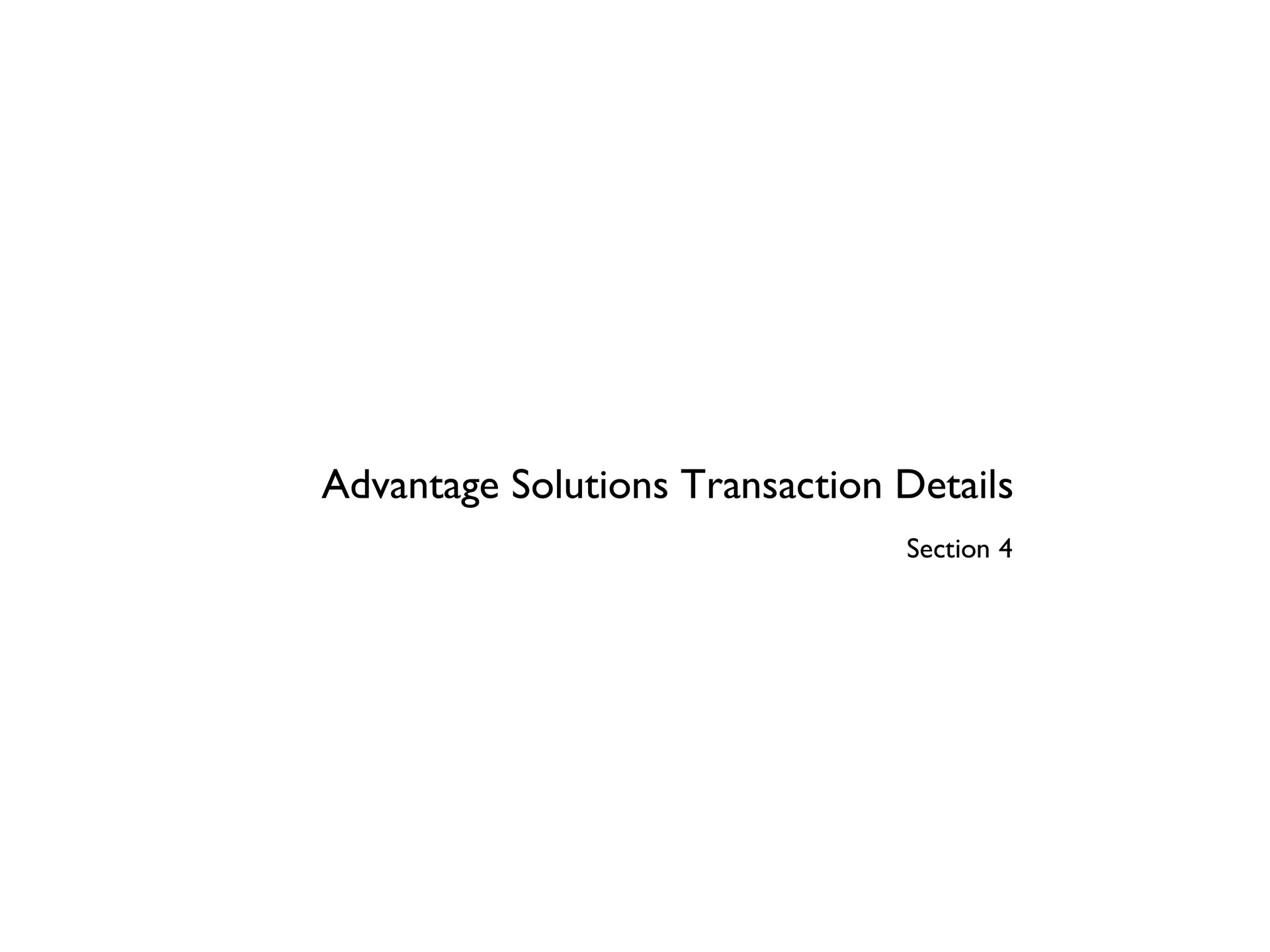advantage solutions transaction details | Advantage Solutions