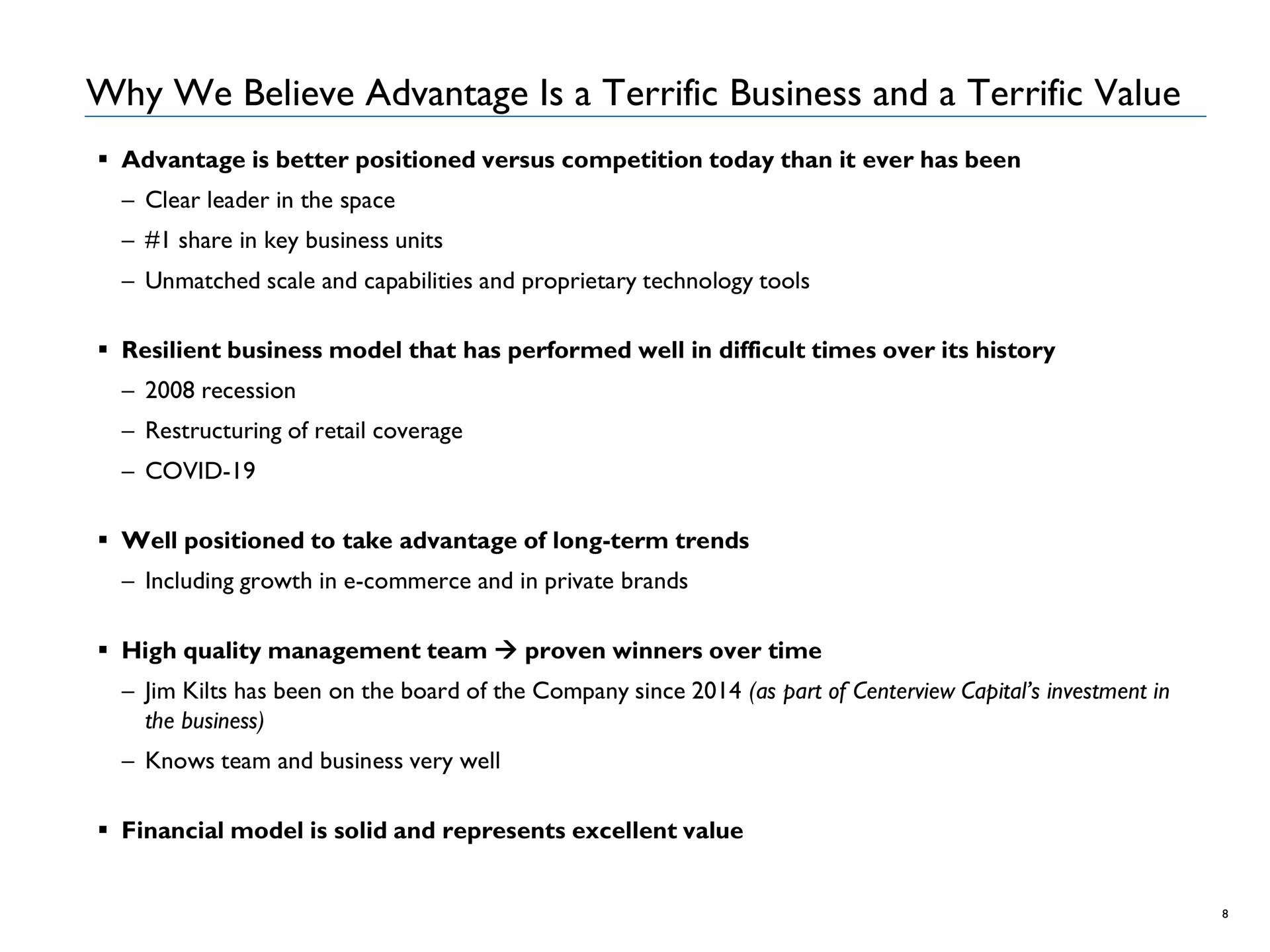why we believe advantage is a terrific business and a terrific value | Advantage Solutions