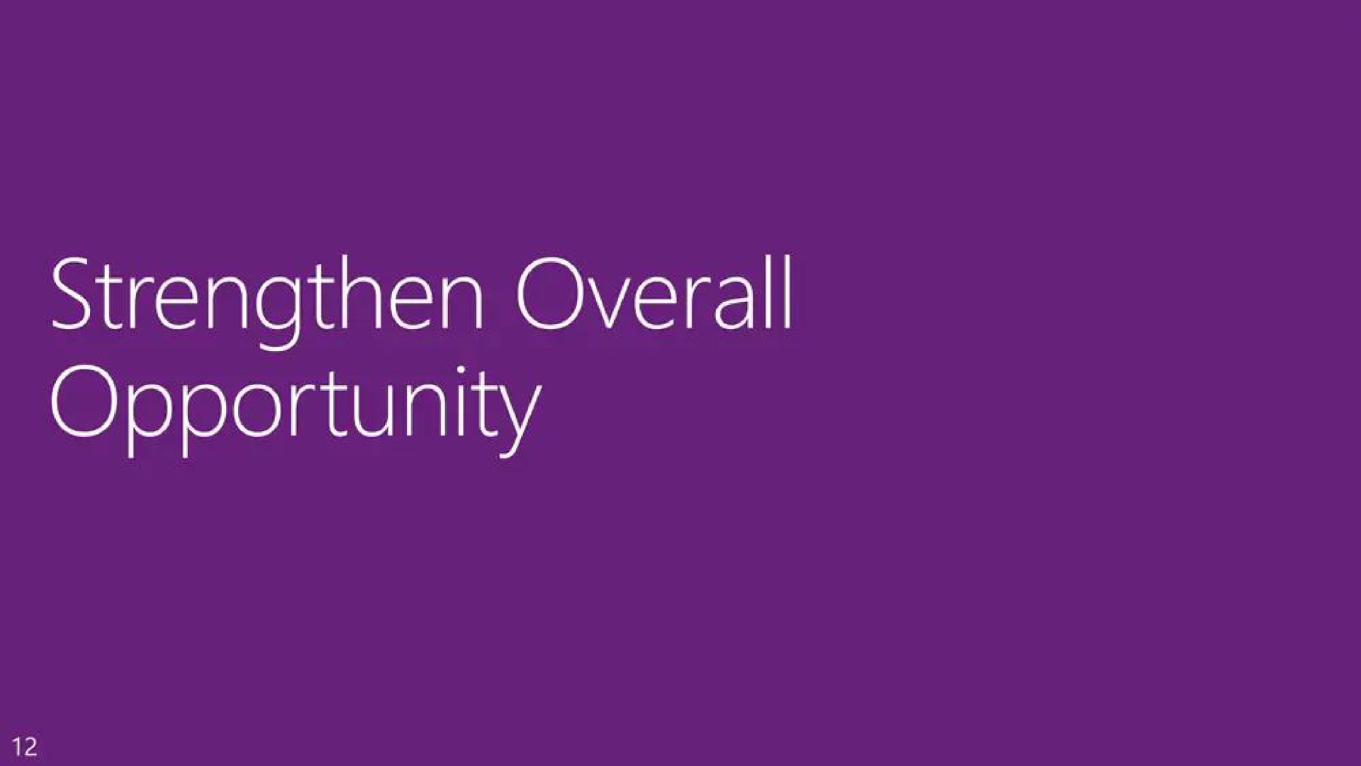 strengthen overall opportunity | Microsoft