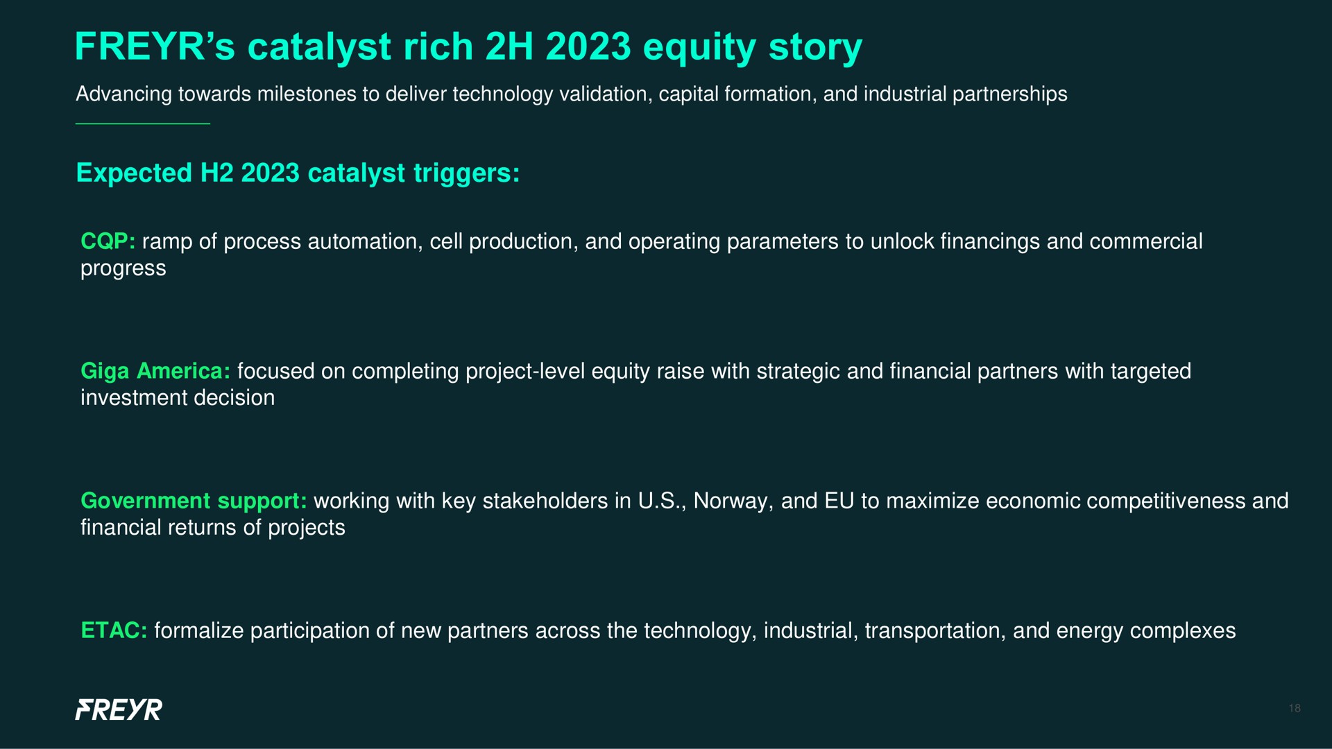 catalyst rich equity story expected catalyst triggers | Freyr