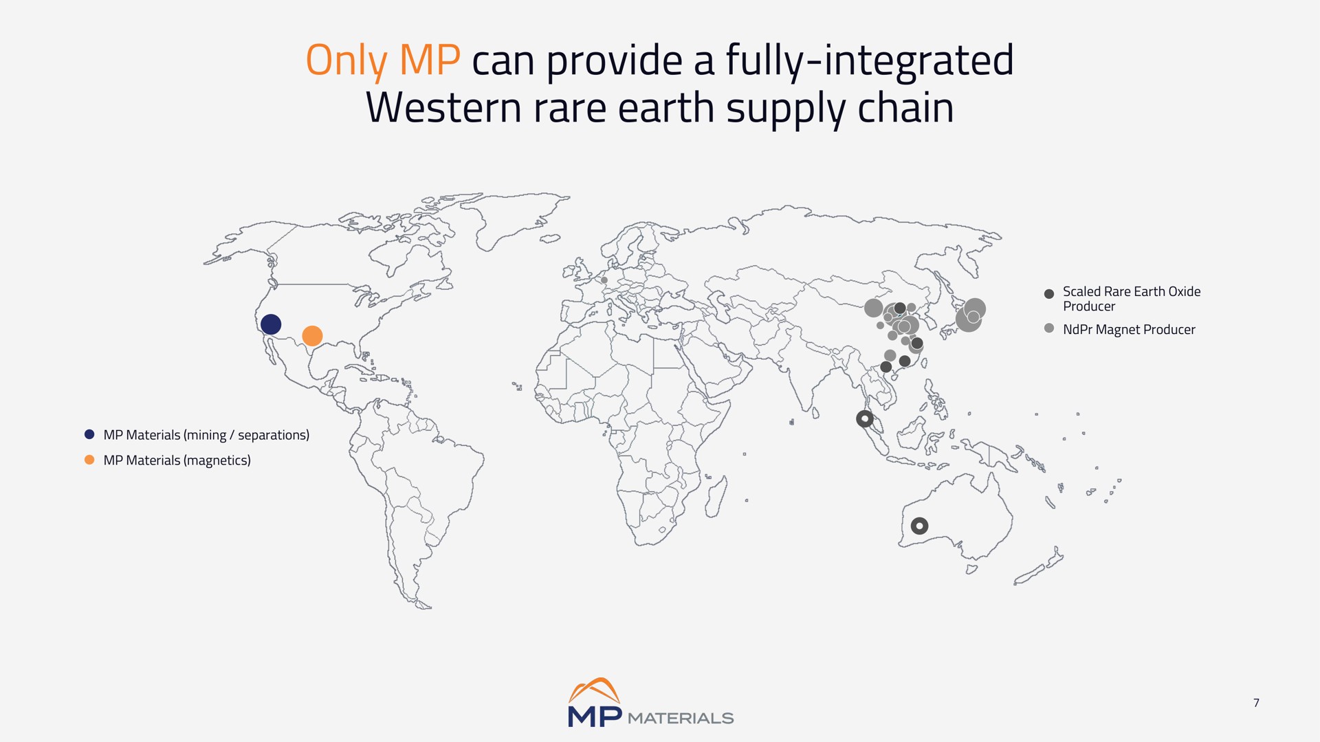 only can provide a fully integrated western rare earth supply chain | MP Materials