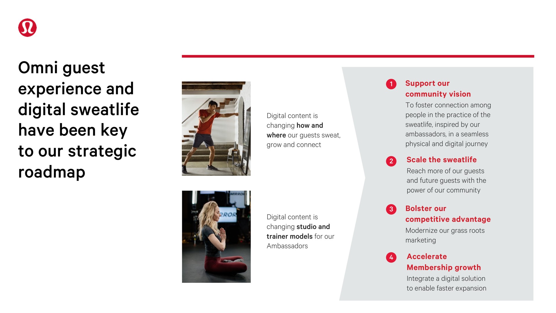 guest experience and digital have been key to our strategic | Lululemon