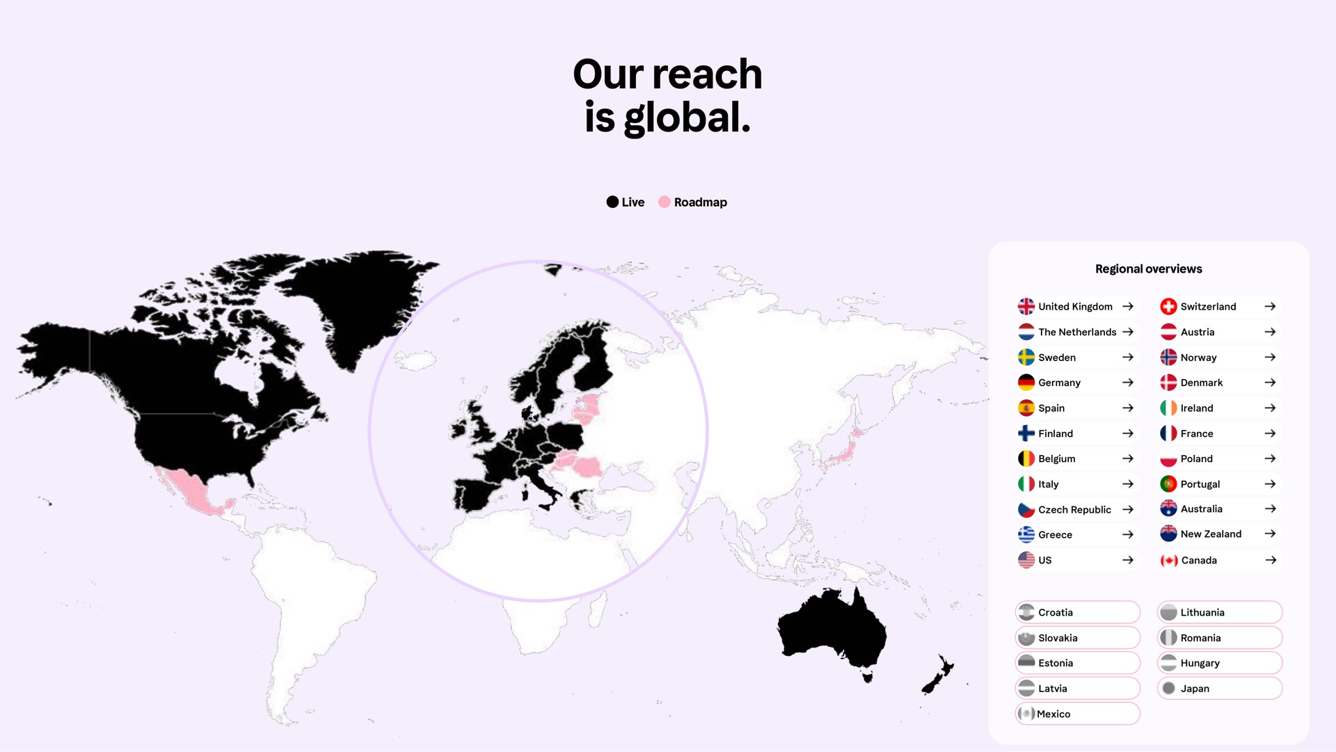 our reach is global | Klarna