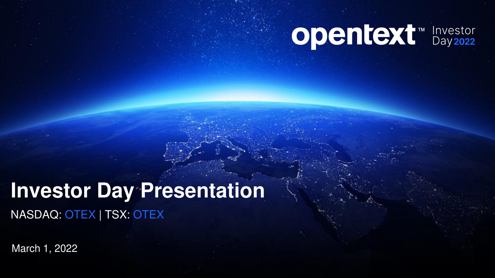 investor day presentation | OpenText
