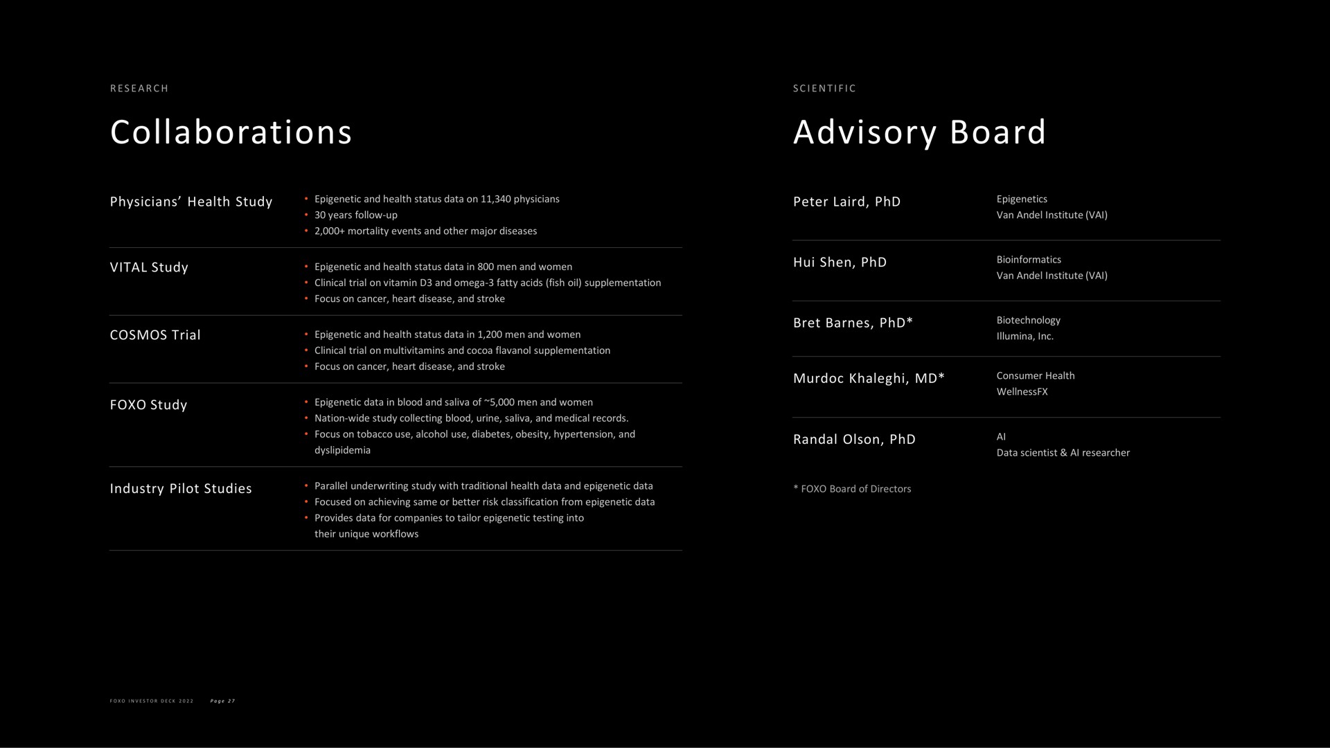 collaborations advisory board | Foxo