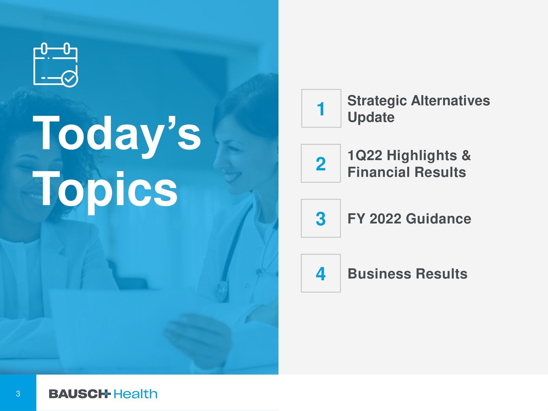 today topics strategic alternatives | Bausch Health Companies
