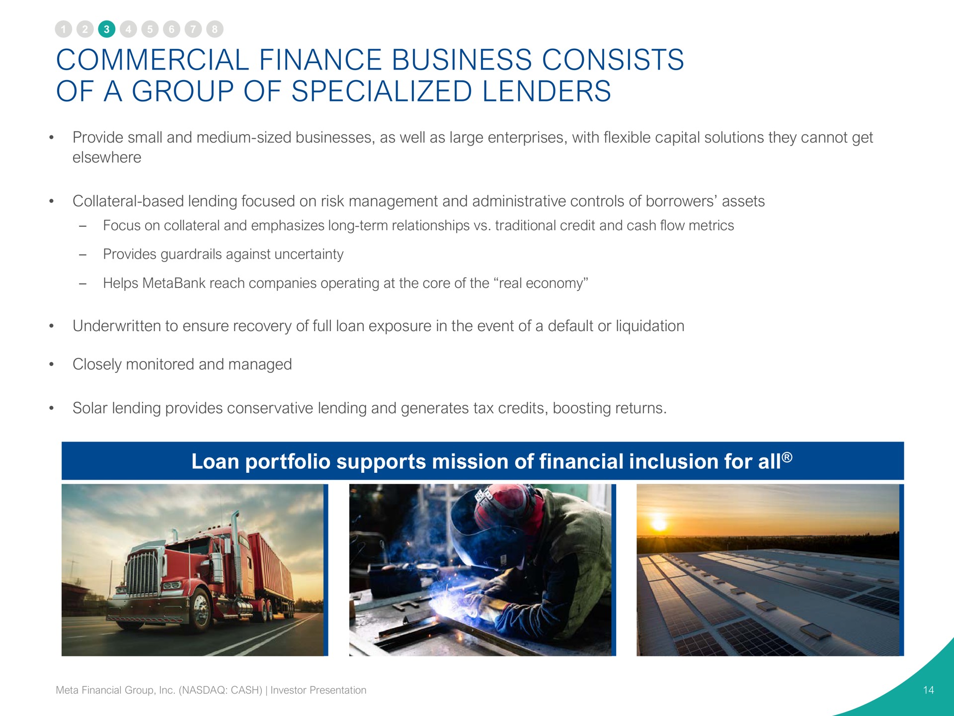 commercial finance business consists of a group of specialized lenders | Pathward Financial