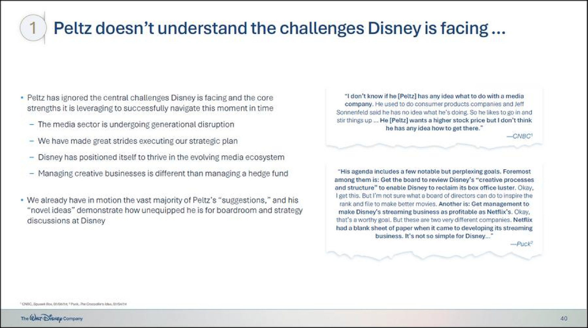 i understand the challenges is facing | Disney