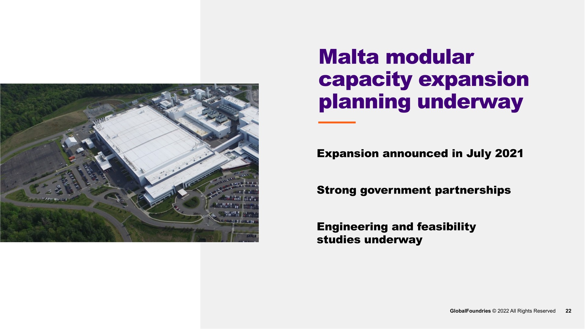 modular capacity expansion planning underway | GlobalFoundries