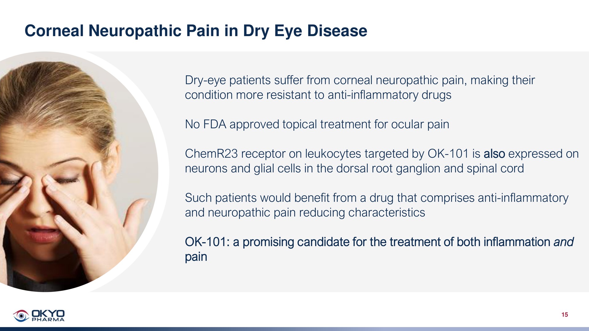 corneal neuropathic pain in dry eye disease | OKYO Pharma