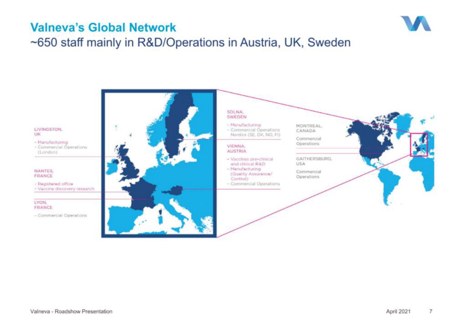 global network staff mainly in operations in | Valneva