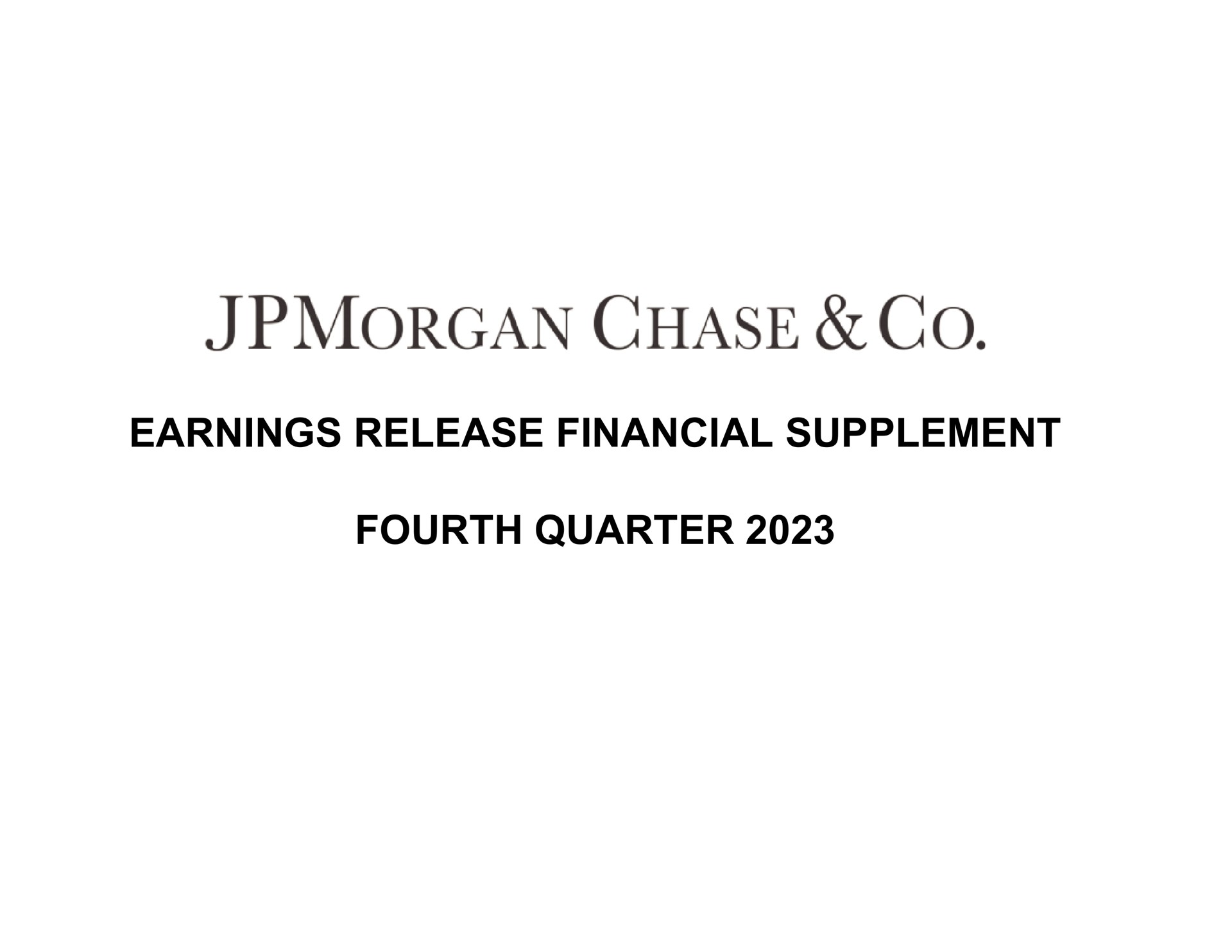 earnings release financial supplement fourth quarter chase | J.P.Morgan