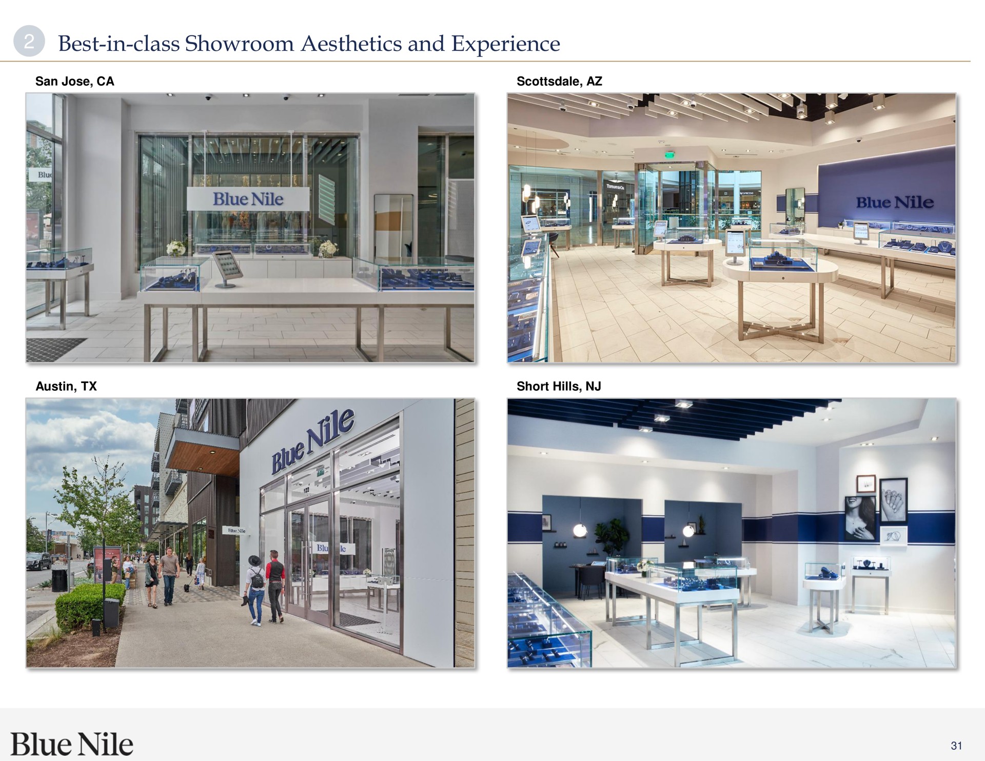 best in class showroom aesthetics and experience blue | Blue Nile