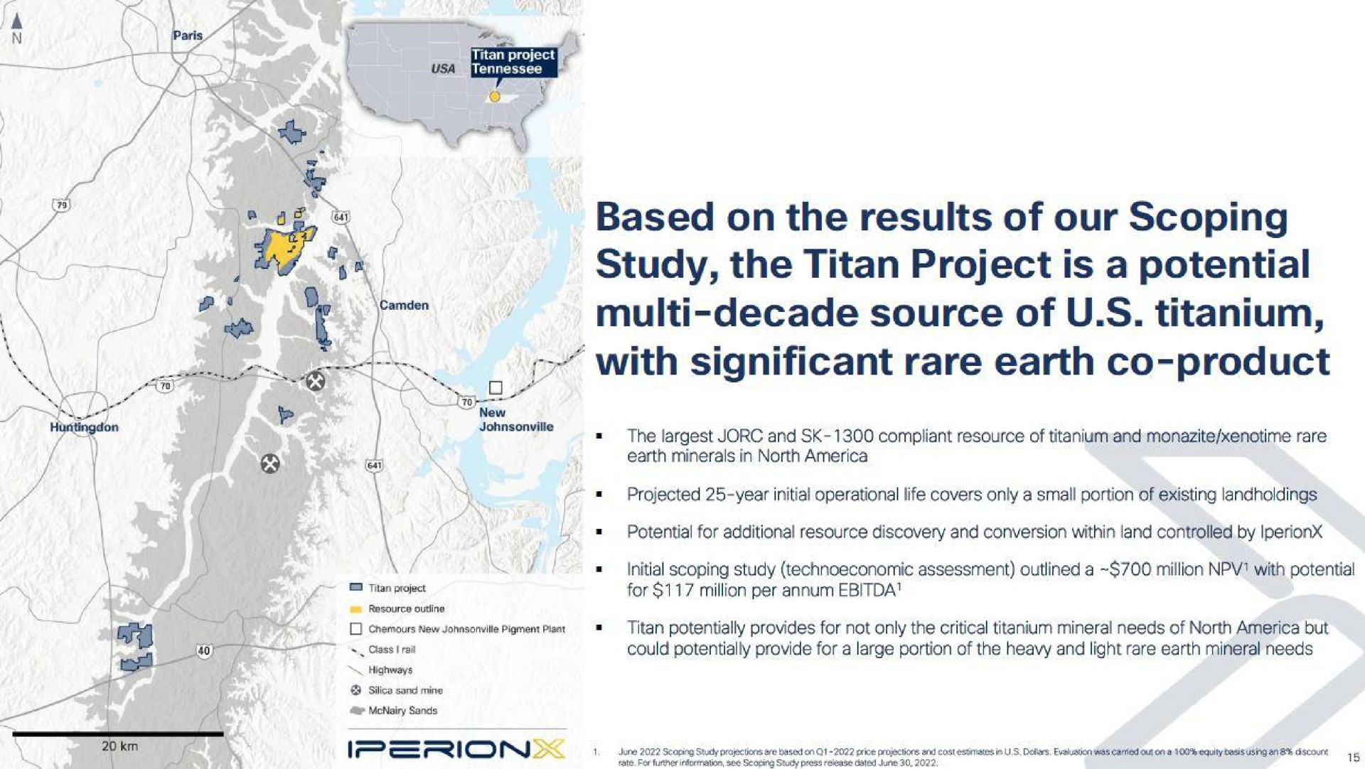 so based on the results of our study the project is a potential decade source of titanium with significant rare earth product | IperionX