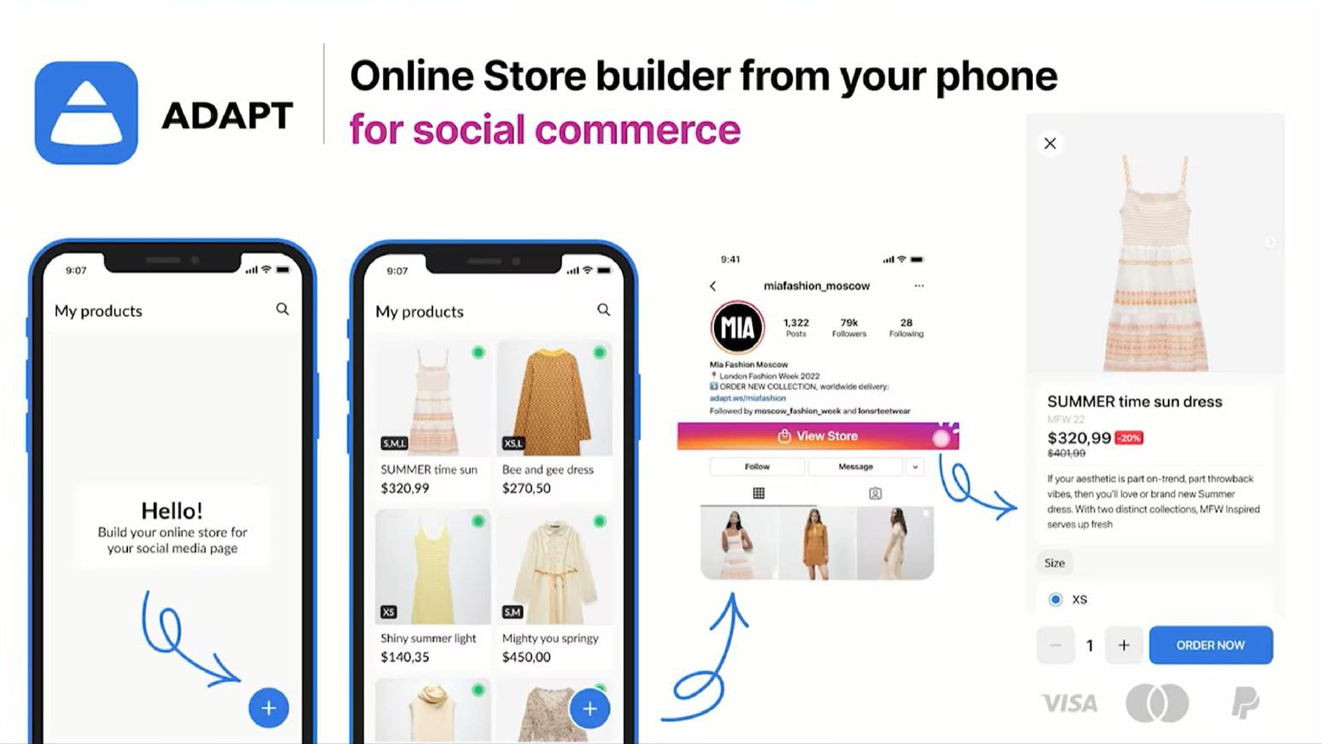 store builder from your phone | Adapt