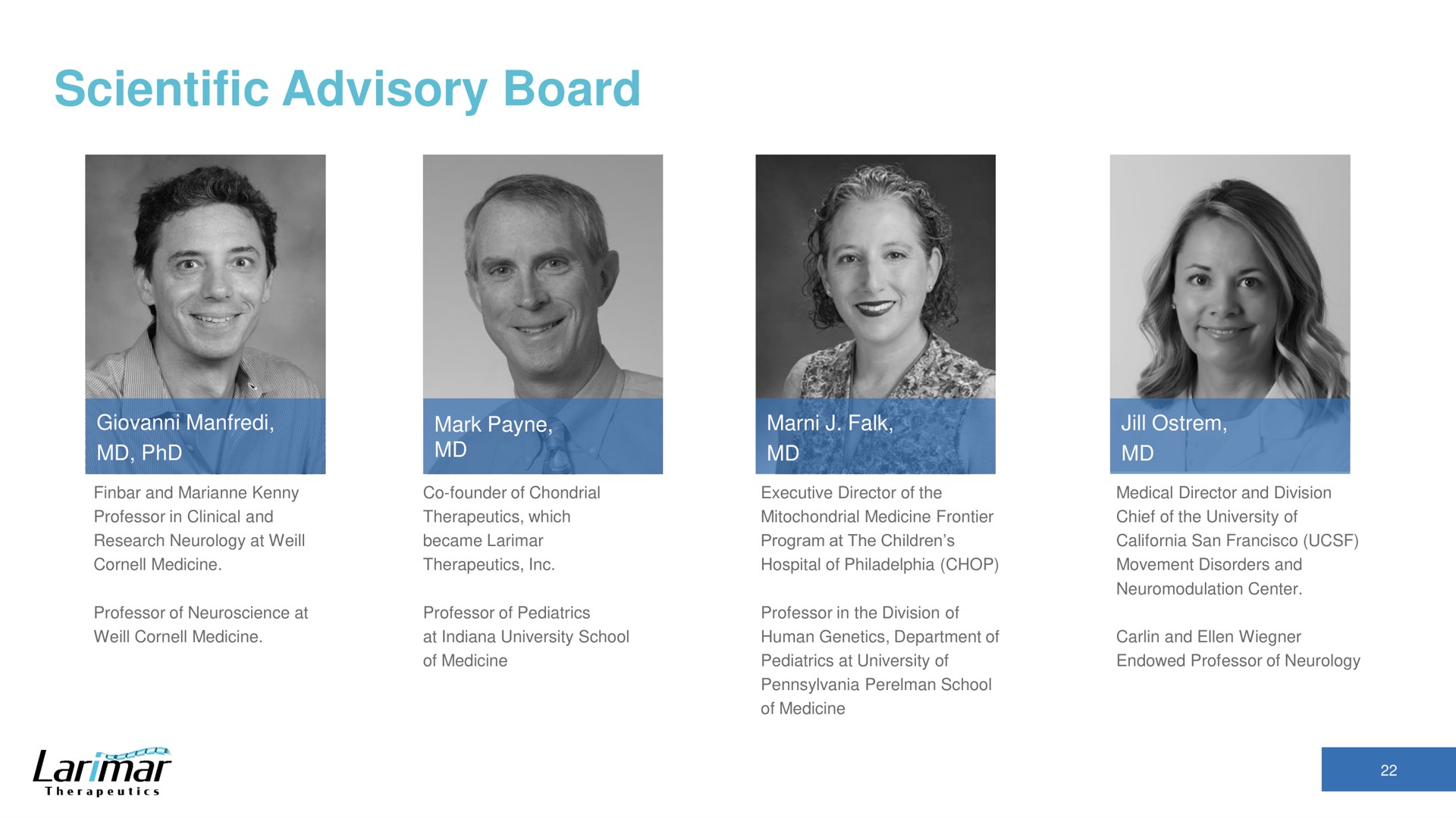 scientific advisory board | Larimar Therapeutics