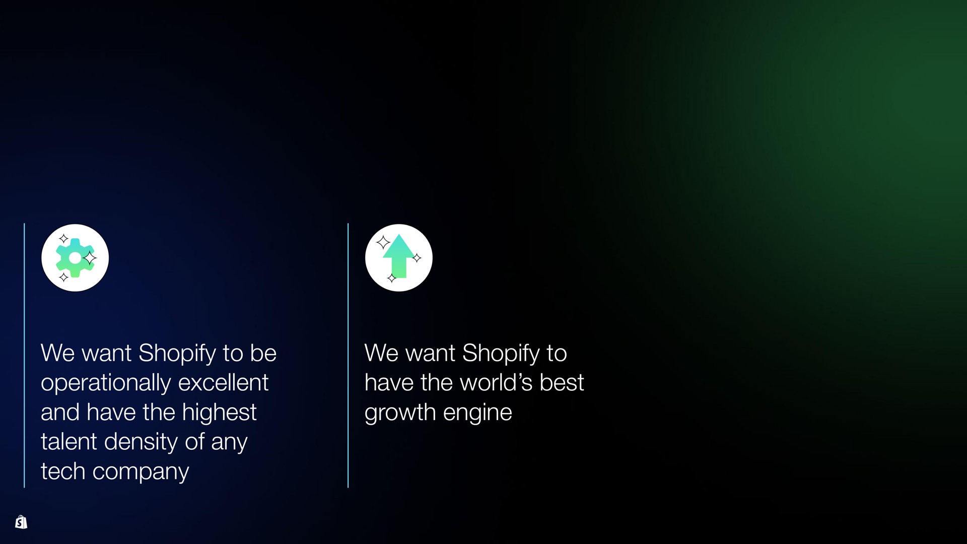 we want to be excellent and have the highest talent density of any tech company we want to have the world best growth engine | Shopify