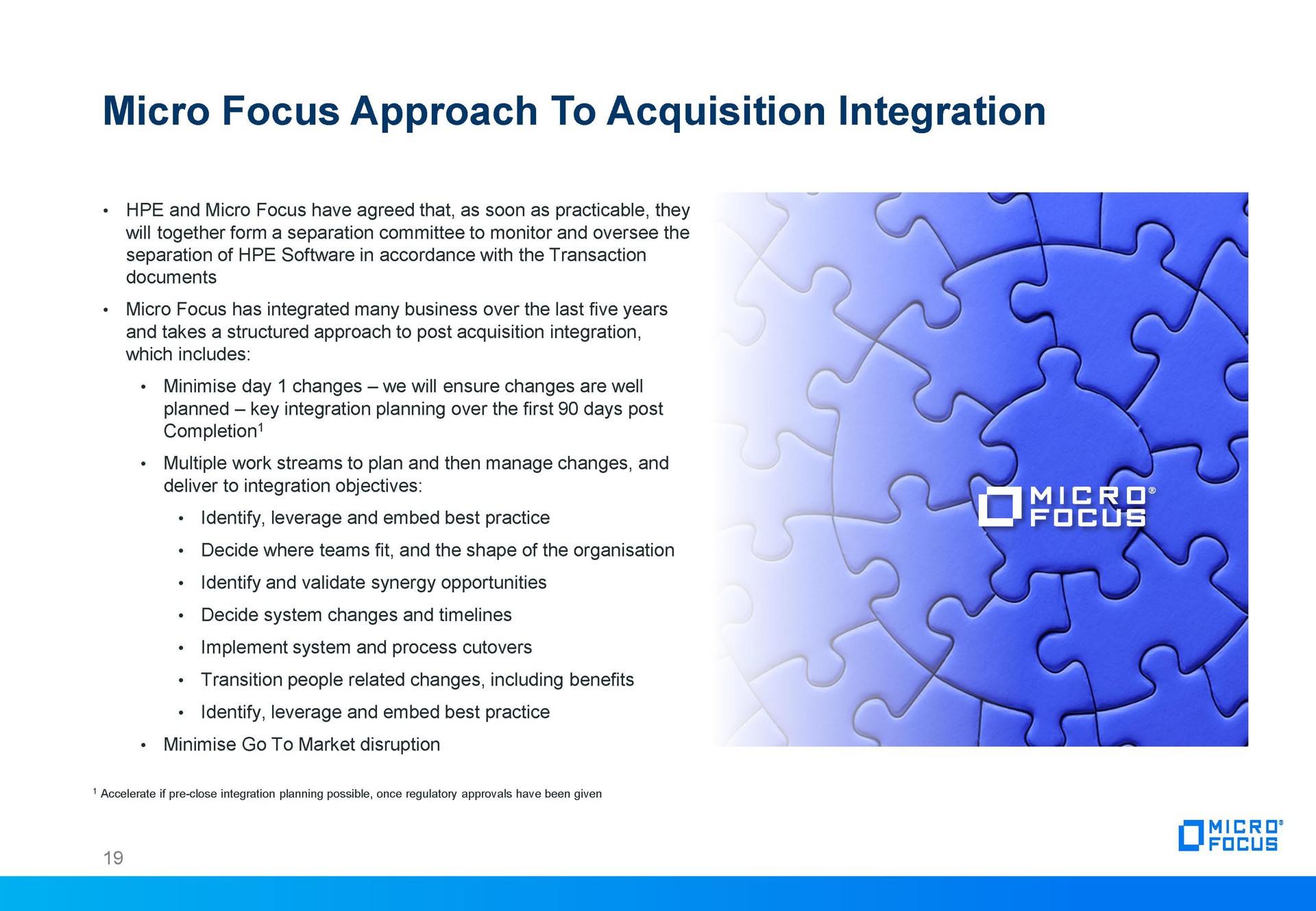 micro focus approach to acquisition integration | Micro Focus