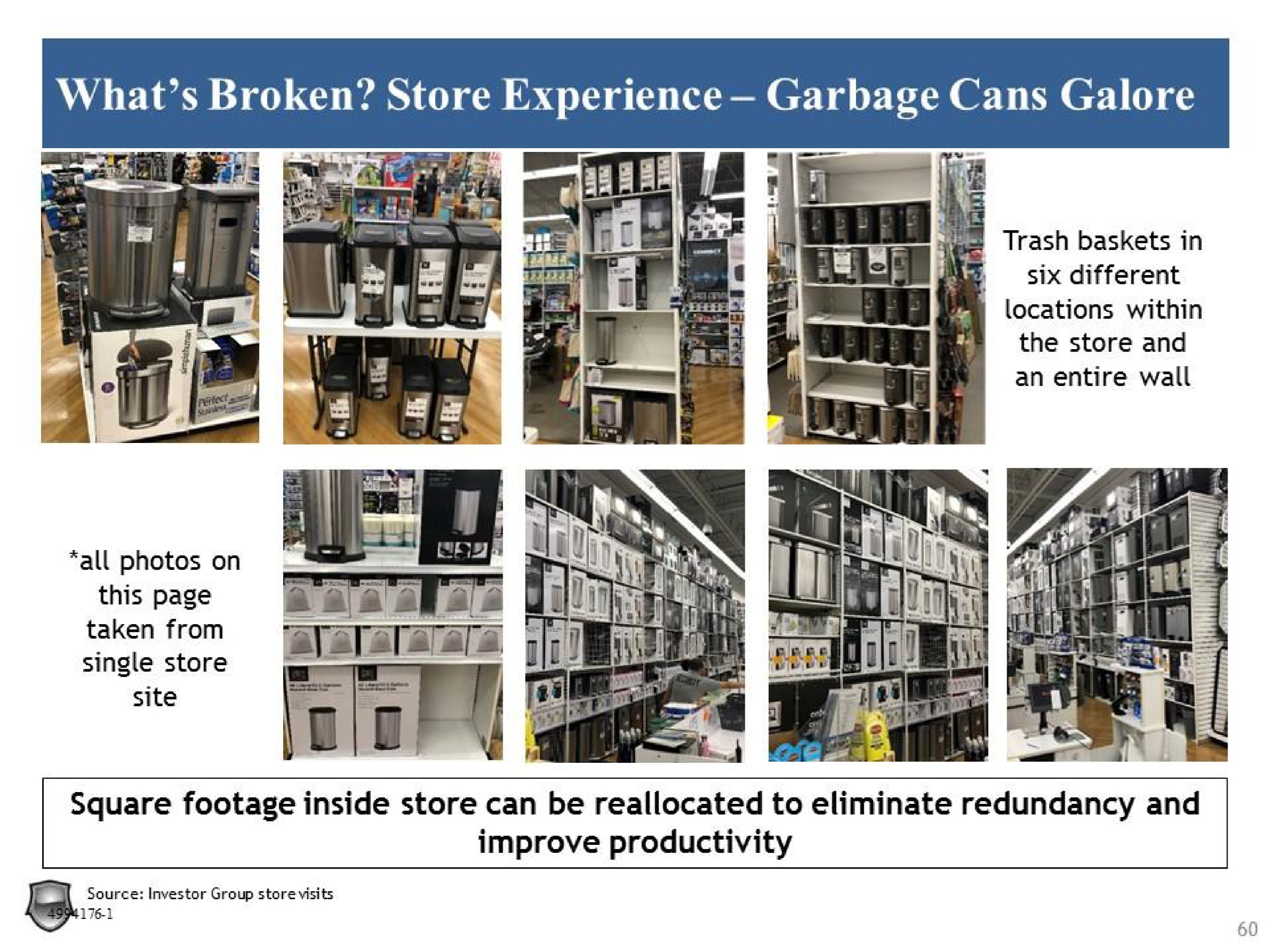 what broken store experience garbage cans galore | Legion Partners