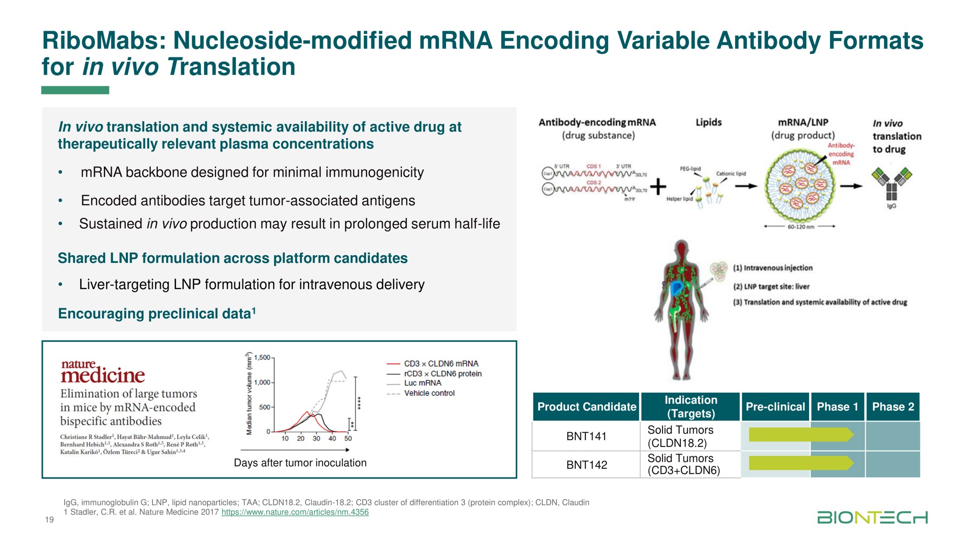 nucleoside modified encoding variable antibody formats for in translation gene medicine | BioNTech