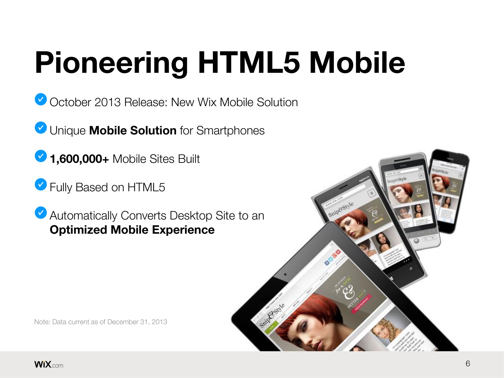 pioneering mobile | Wix