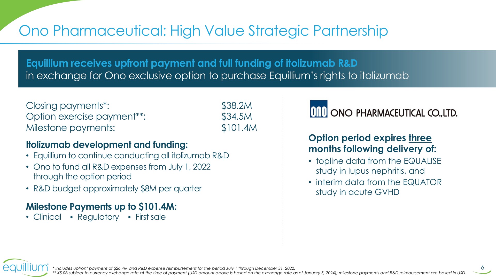 pharmaceutical high value strategic partnership | Equillium