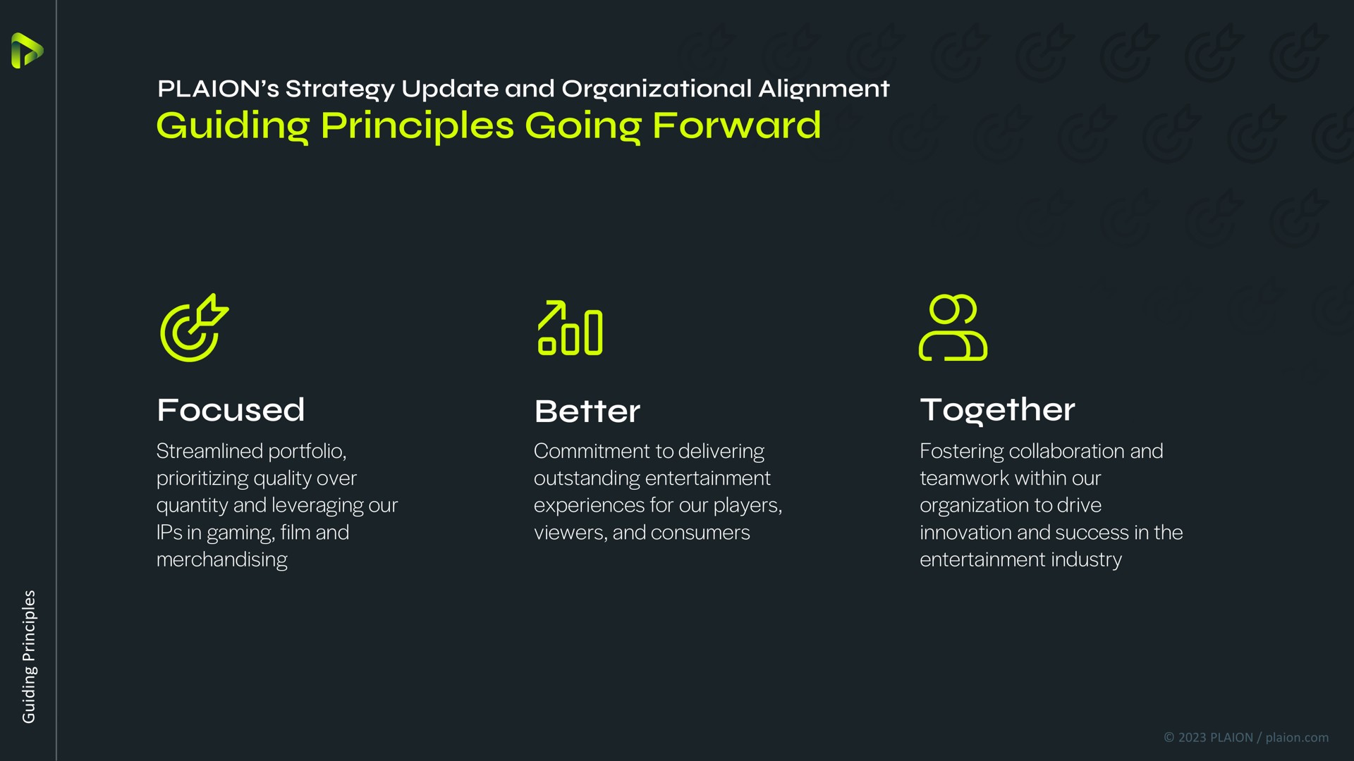 guiding principles going forward focused better together | Embracer Group