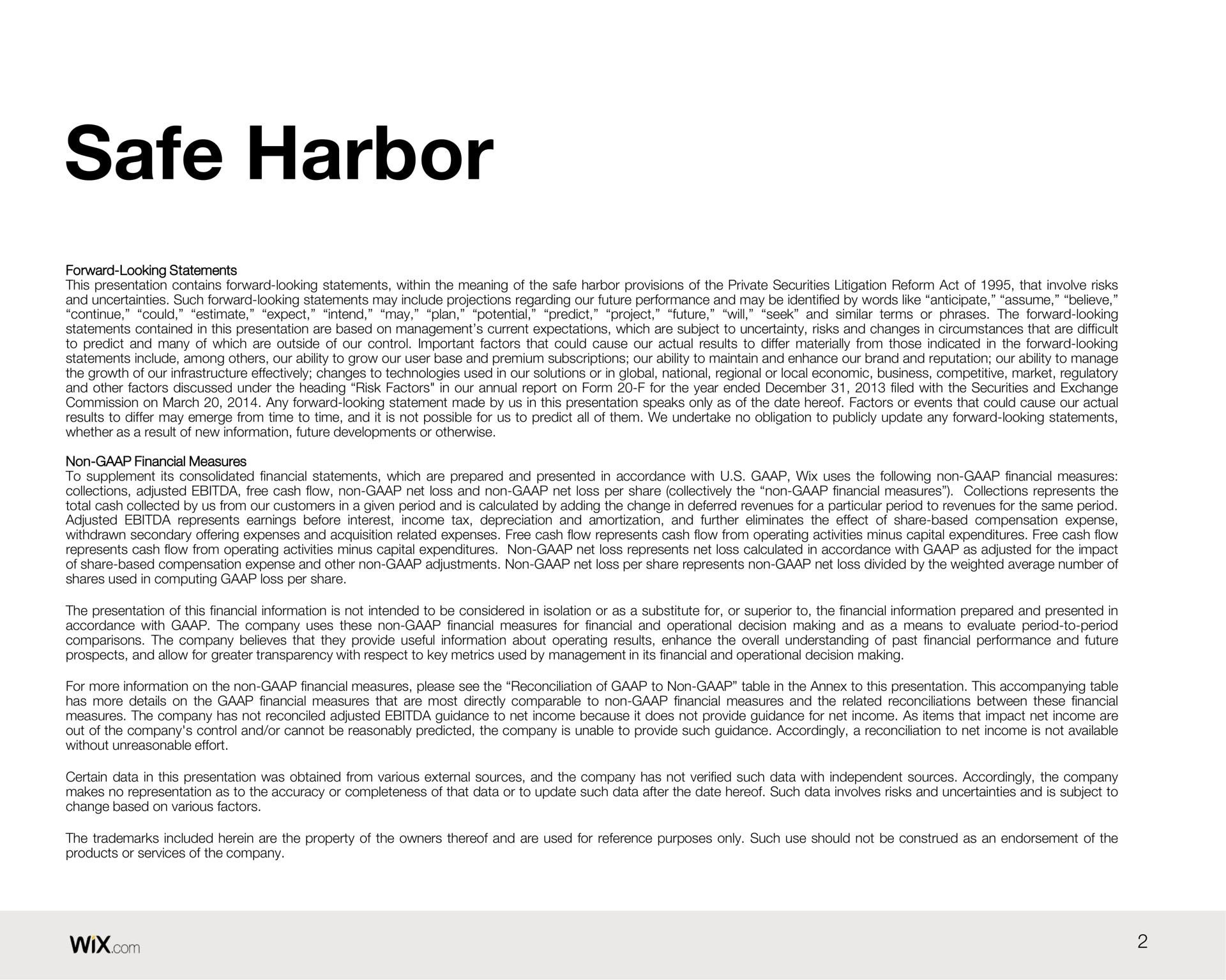 safe harbor | Wix