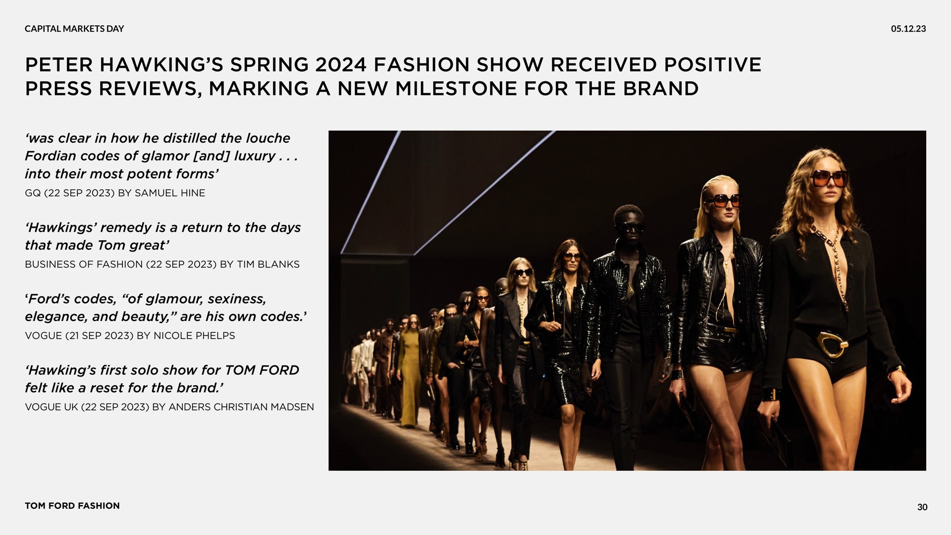 peter hawking spring fashion show received positive press reviews marking a new milestone for the brand | Zegna