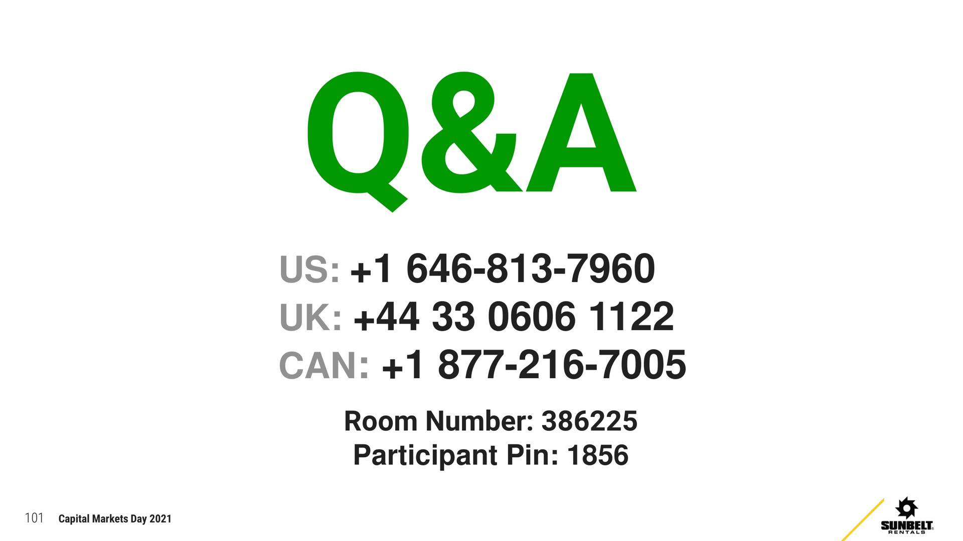 a us can room number participant pin | Ashtead Group